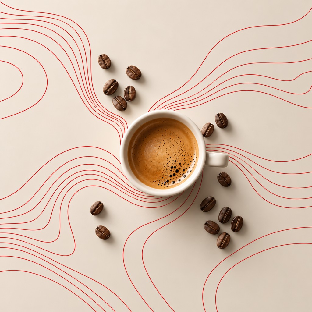 Tasse d’espresso et grains de café — entreprise familiale